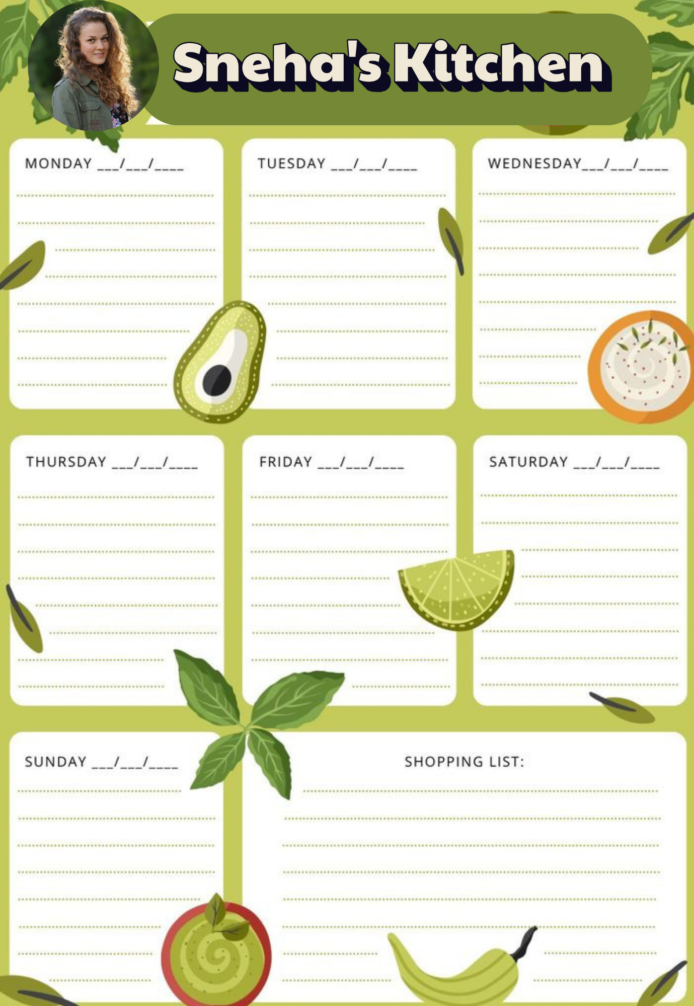 Personalized Weekly Planner Fridge Magnet | Custom A4 Magnetic Board with Name & Photo | Rewritable, Durable & Reusable