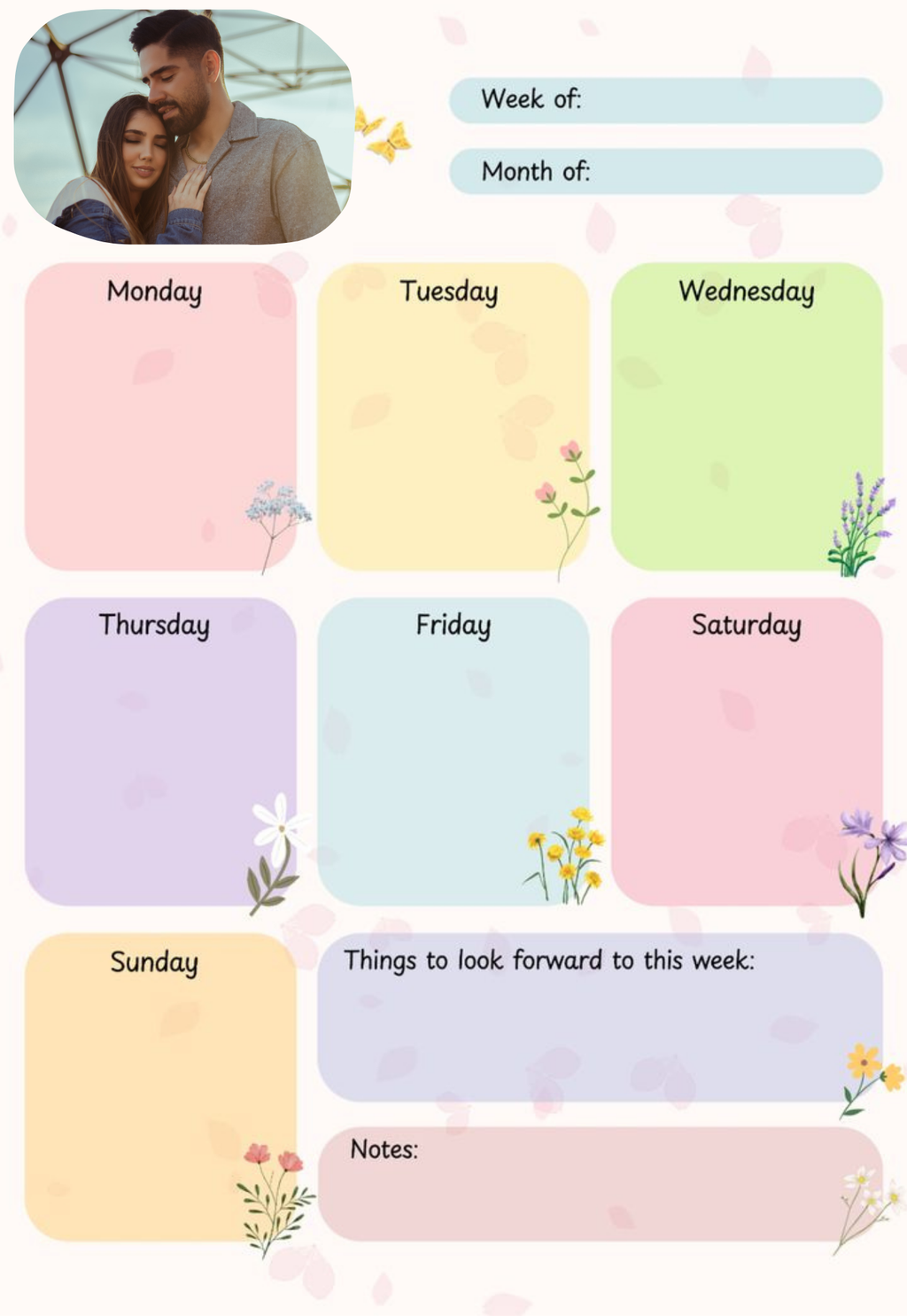 Personalized Weekly Planner Fridge Magnet | Custom A4 Magnetic Board with Name & Photo | Rewritable, Durable & Reusable