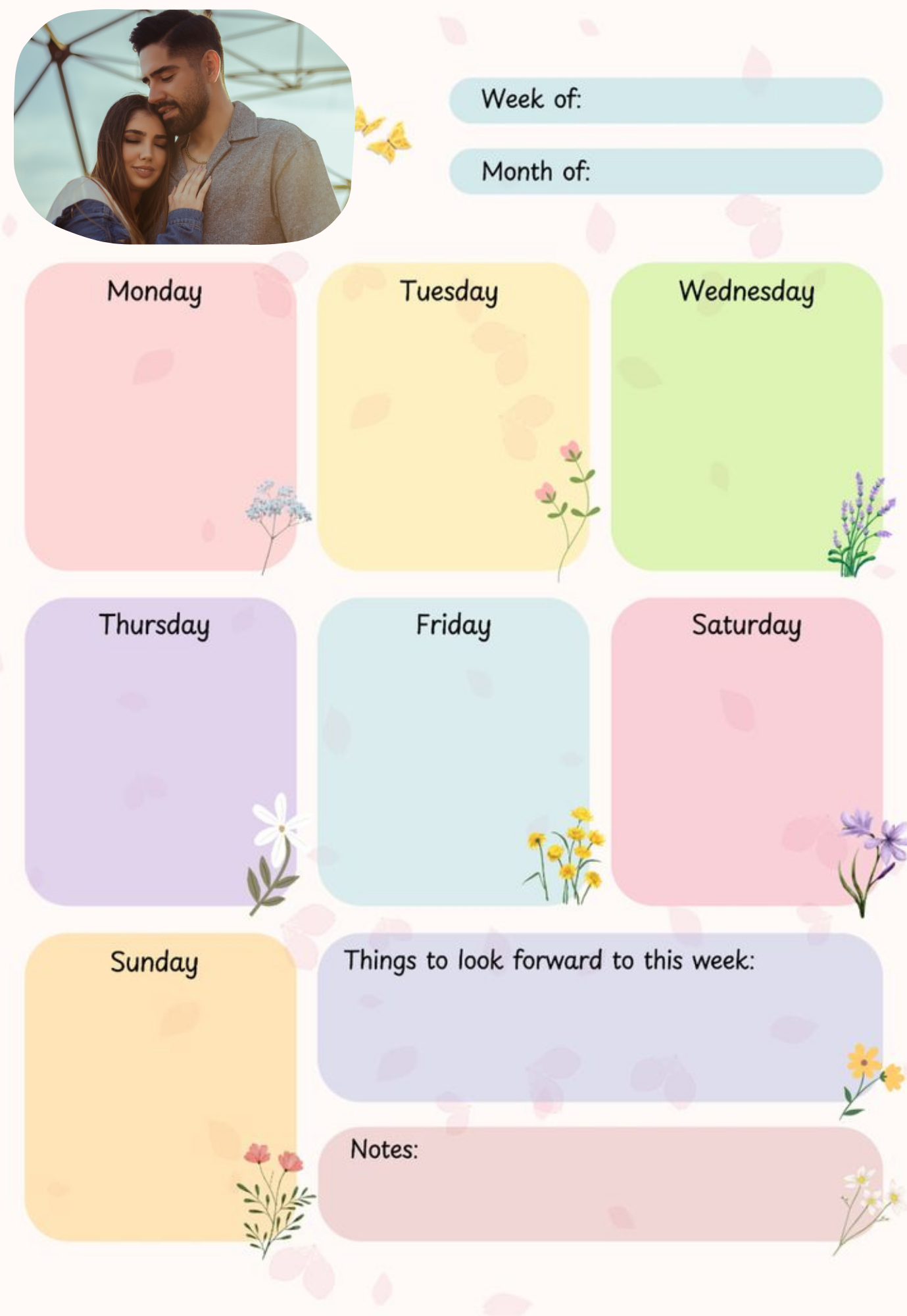 Personalized Weekly Planner Fridge Magnet | Custom A4 Magnetic Board with Name & Photo | Rewritable, Durable & Reusable