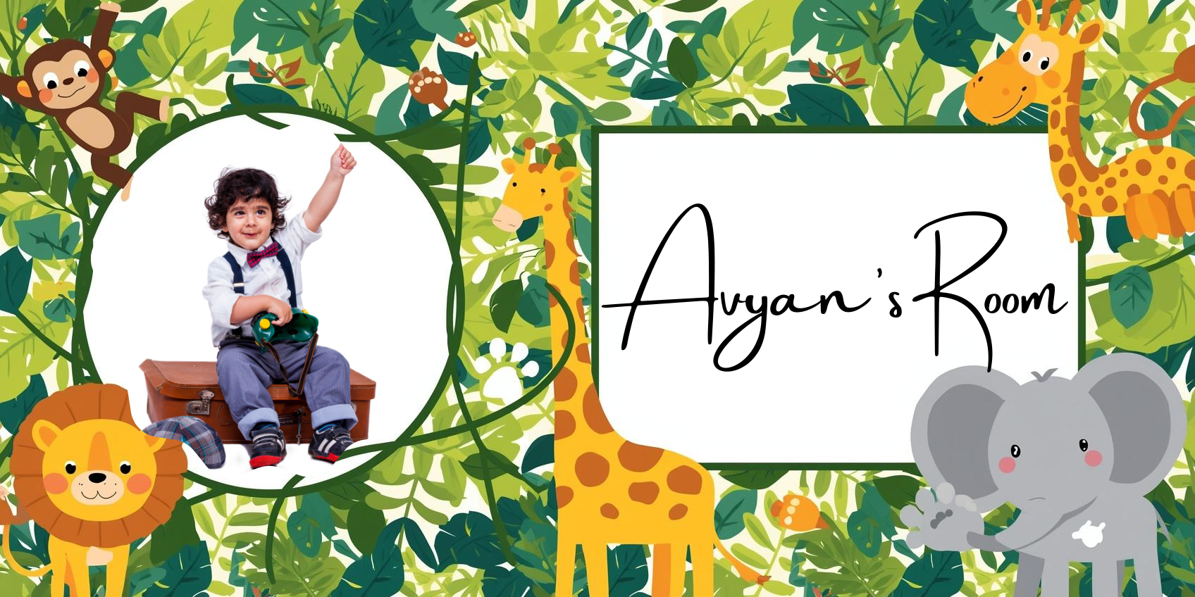 Customised Name Plate with Name & Image | 28×17 cm Laminated Plastic | Ideal for Home, Room, Door, Office