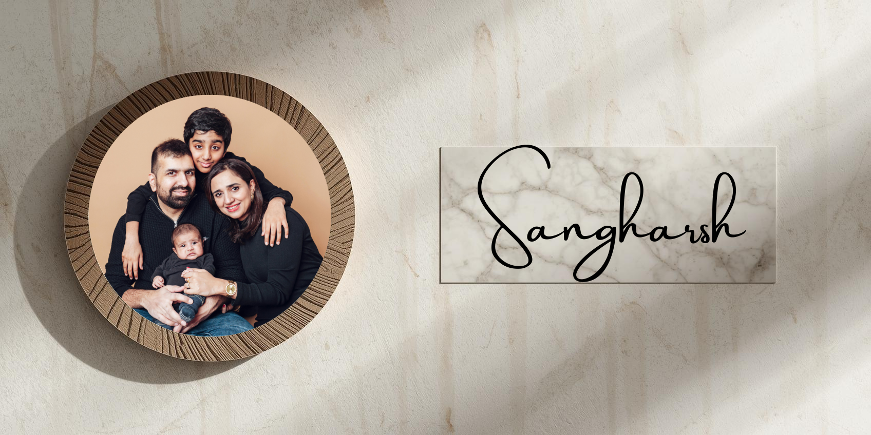 Customised Name Plate with Name & Image | 28×17 cm Laminated Plastic | Ideal for Home, Room, Door, Office