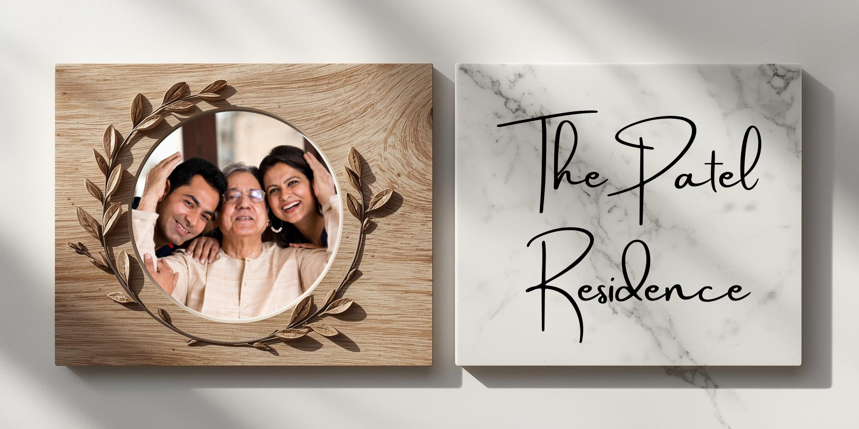 Customised Name Plate with Name & Image | 28×17 cm Laminated Plastic | Ideal for Home, Room, Door, Office