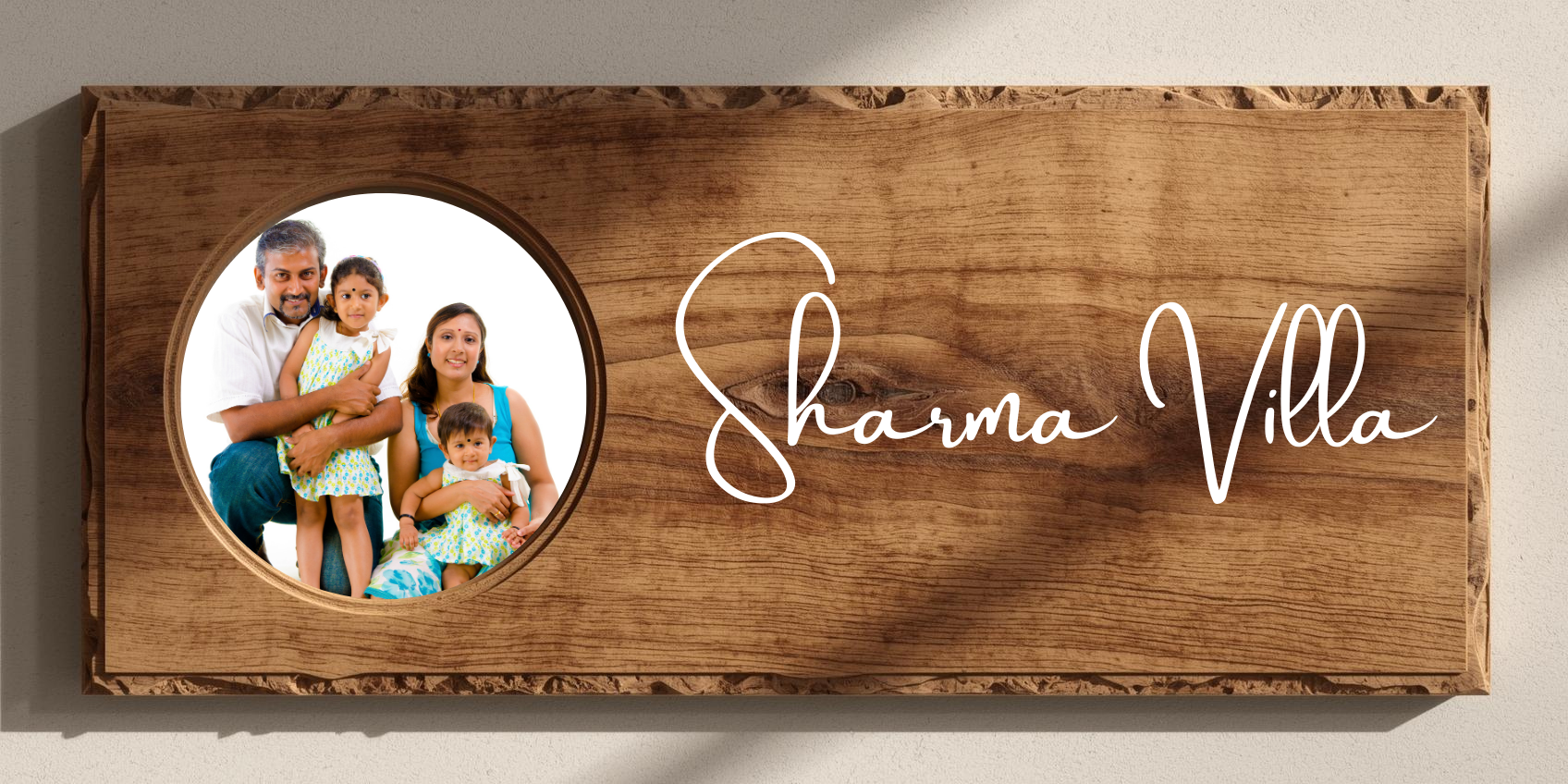 Customised Name Plate with Name & Image | 28×17 cm Laminated Plastic | Ideal for Home, Room, Door, Office