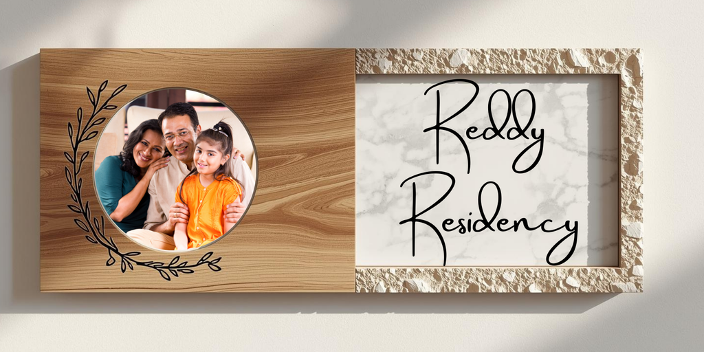 Customised Name Plate with Name & Image | 28×17 cm Laminated Plastic | Ideal for Home, Room, Door, Office