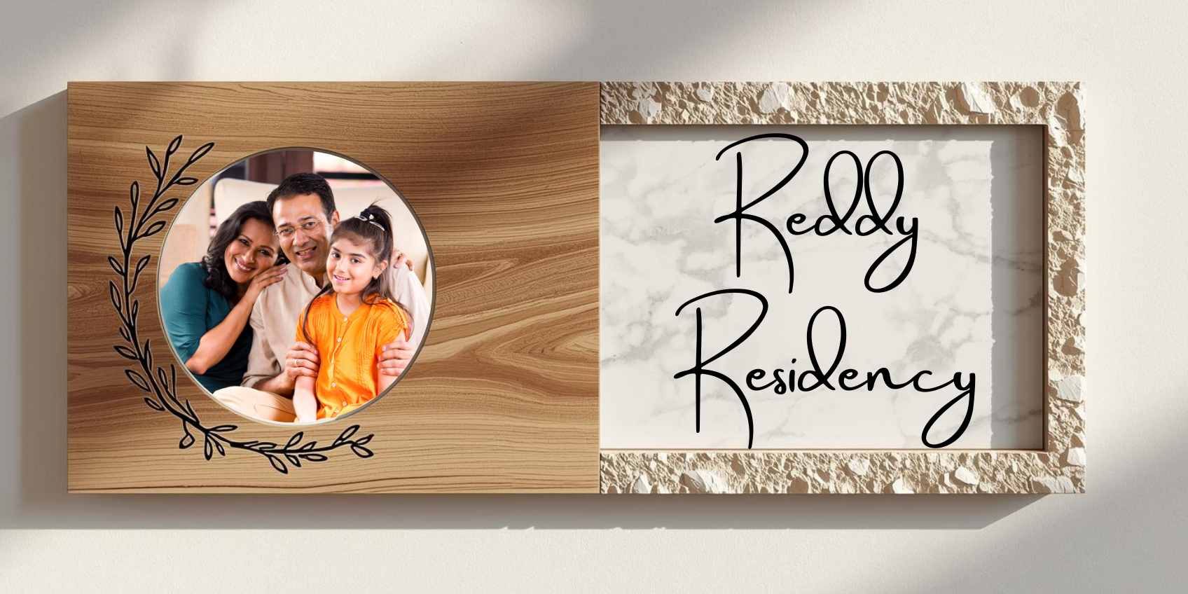 Customised Name Plate with Name & Image | 28×17 cm Laminated Plastic | Ideal for Home, Room, Door, Office