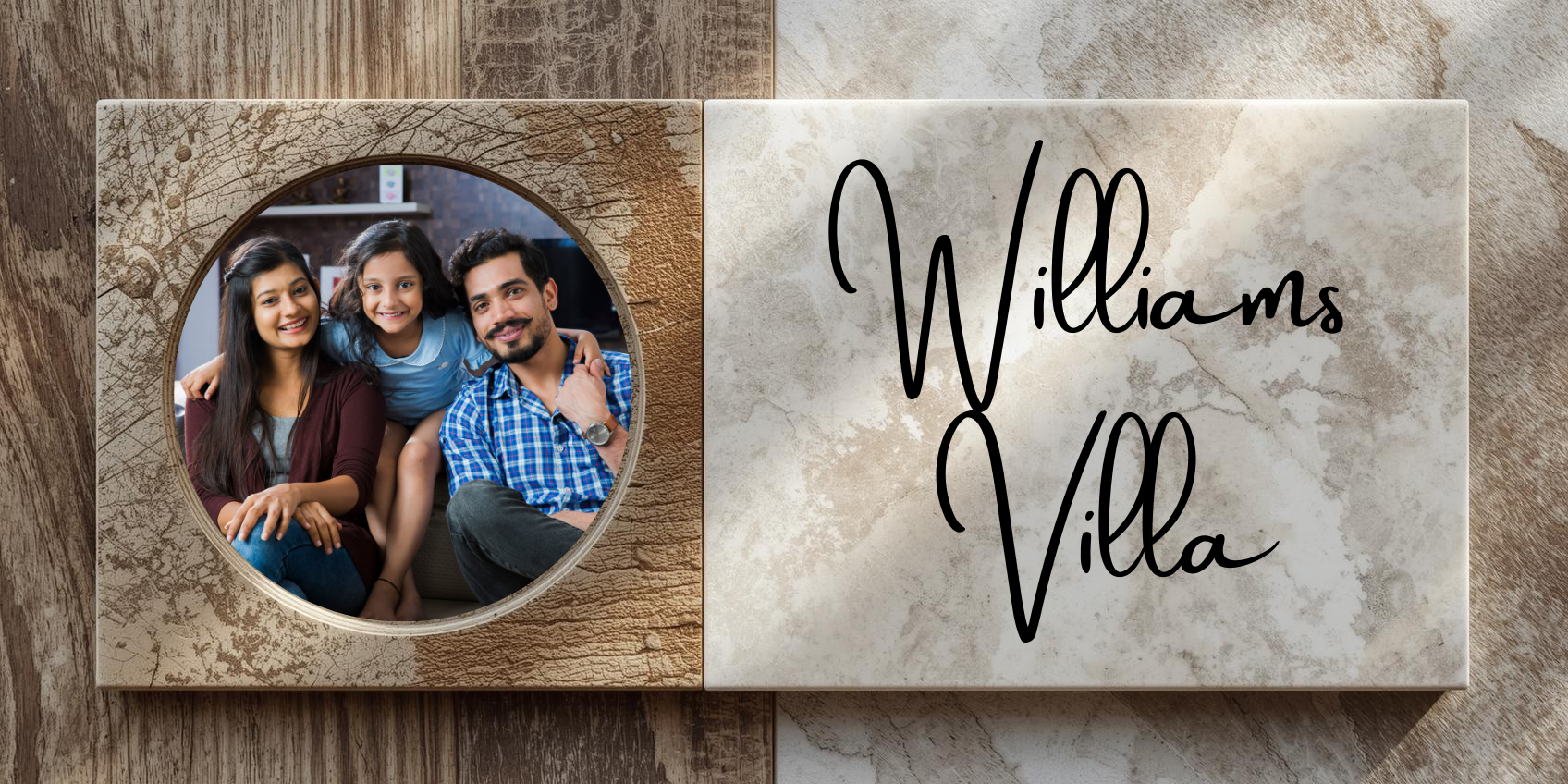 Customised Name Plate with Name & Image | 28×17 cm Laminated Plastic | Ideal for Home, Room, Door, Office
