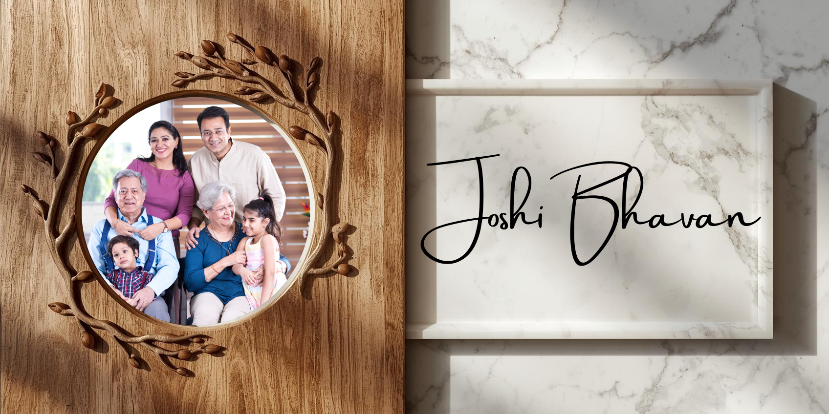Customised Name Plate with Name & Image | 28×17 cm Laminated Plastic | Ideal for Home, Room, Door, Office