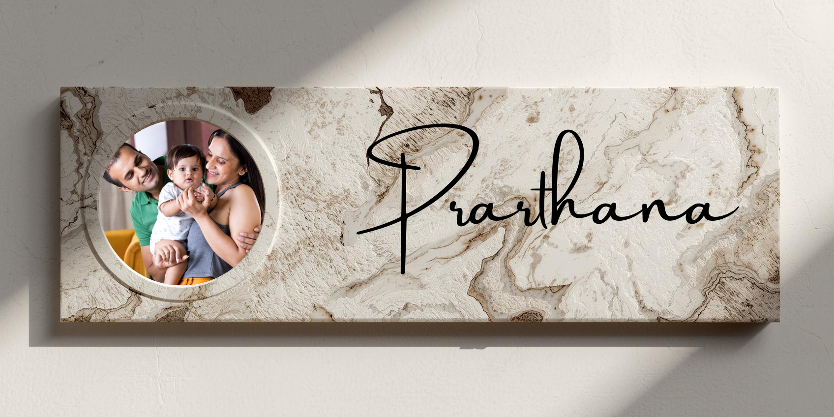 Customised Name Plate with Name & Image | 28×17 cm Laminated Plastic | Ideal for Home, Room, Door, Office