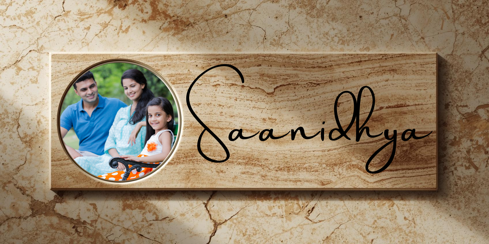 Customised Name Plate with Name & Image | 28×17 cm Laminated Plastic | Ideal for Home, Room, Door, Office