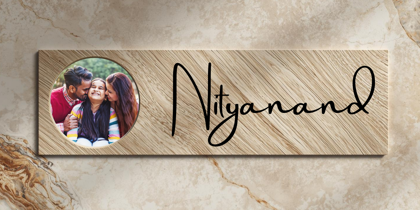 Customised Name Plate with Name & Image | 28×17 cm Laminated Plastic | Ideal for Home, Room, Door, Office