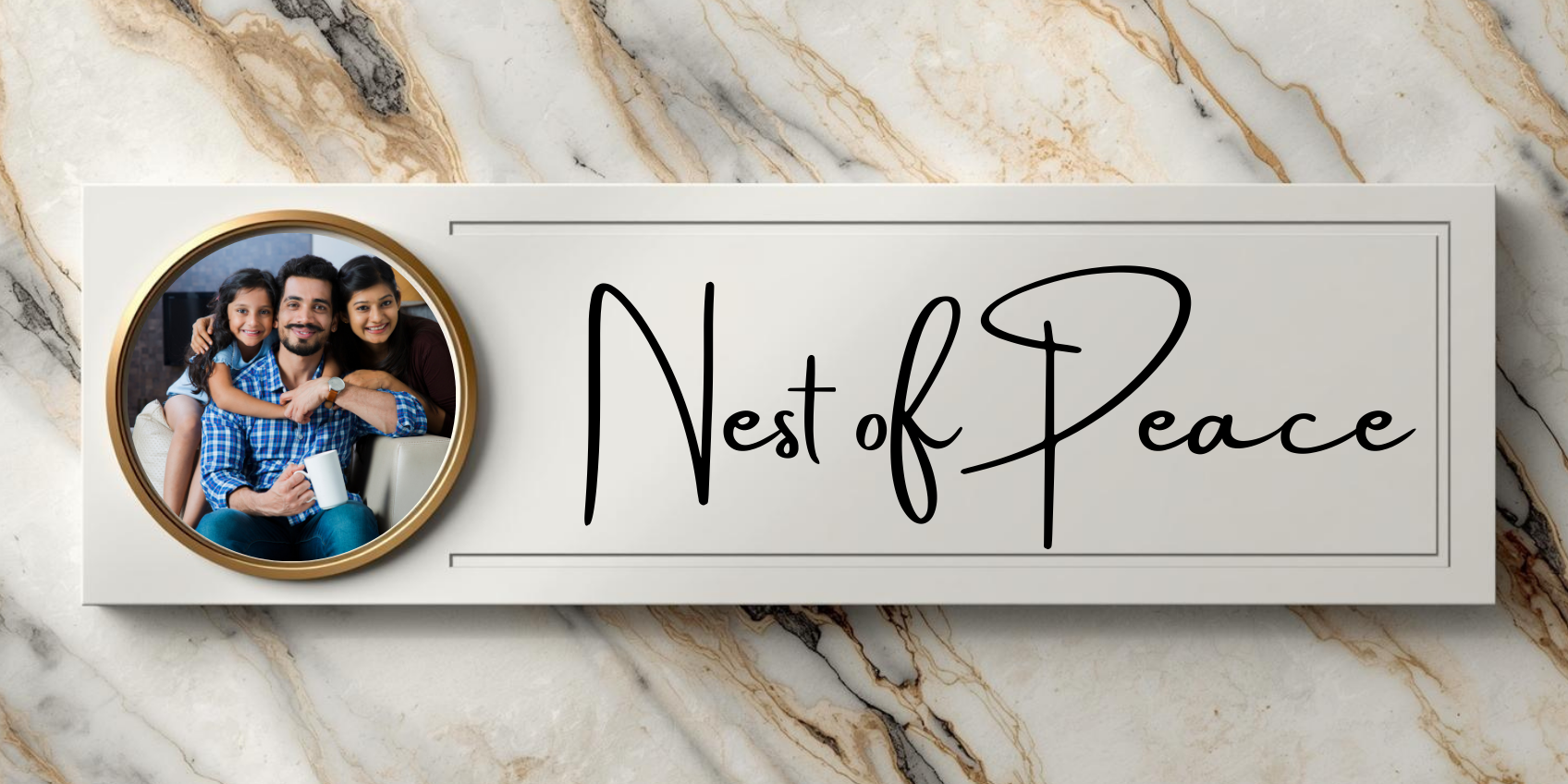 Customised Name Plate with Name & Image | 28×17 cm Laminated Plastic | Ideal for Home, Room, Door, Office