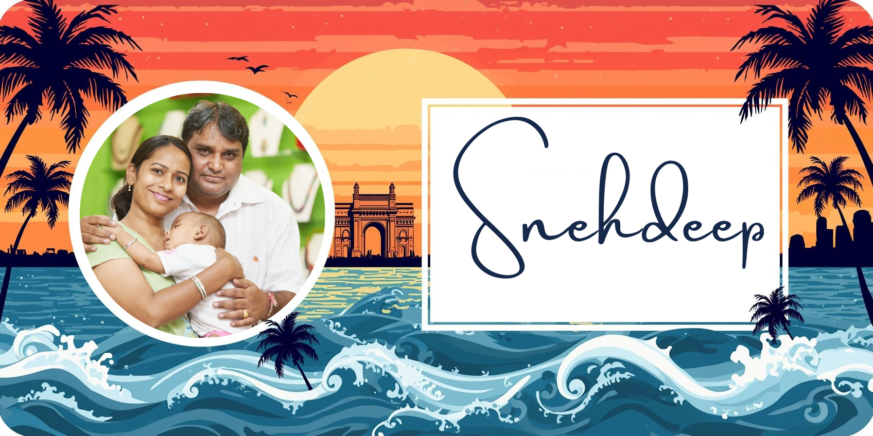Customised Name Plate with Name & Image | 28×17 cm Laminated Plastic | Ideal for Home, Room, Door, Office