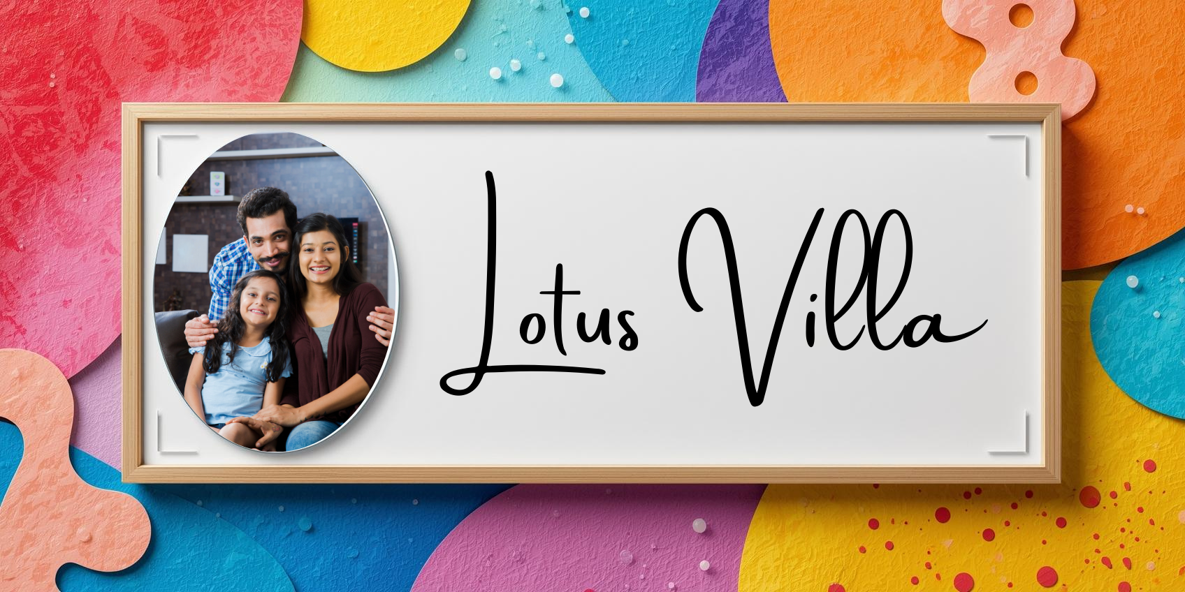 Customised Name Plate with Name & Image | 28×17 cm Laminated Plastic | Ideal for Home, Room, Door, Office