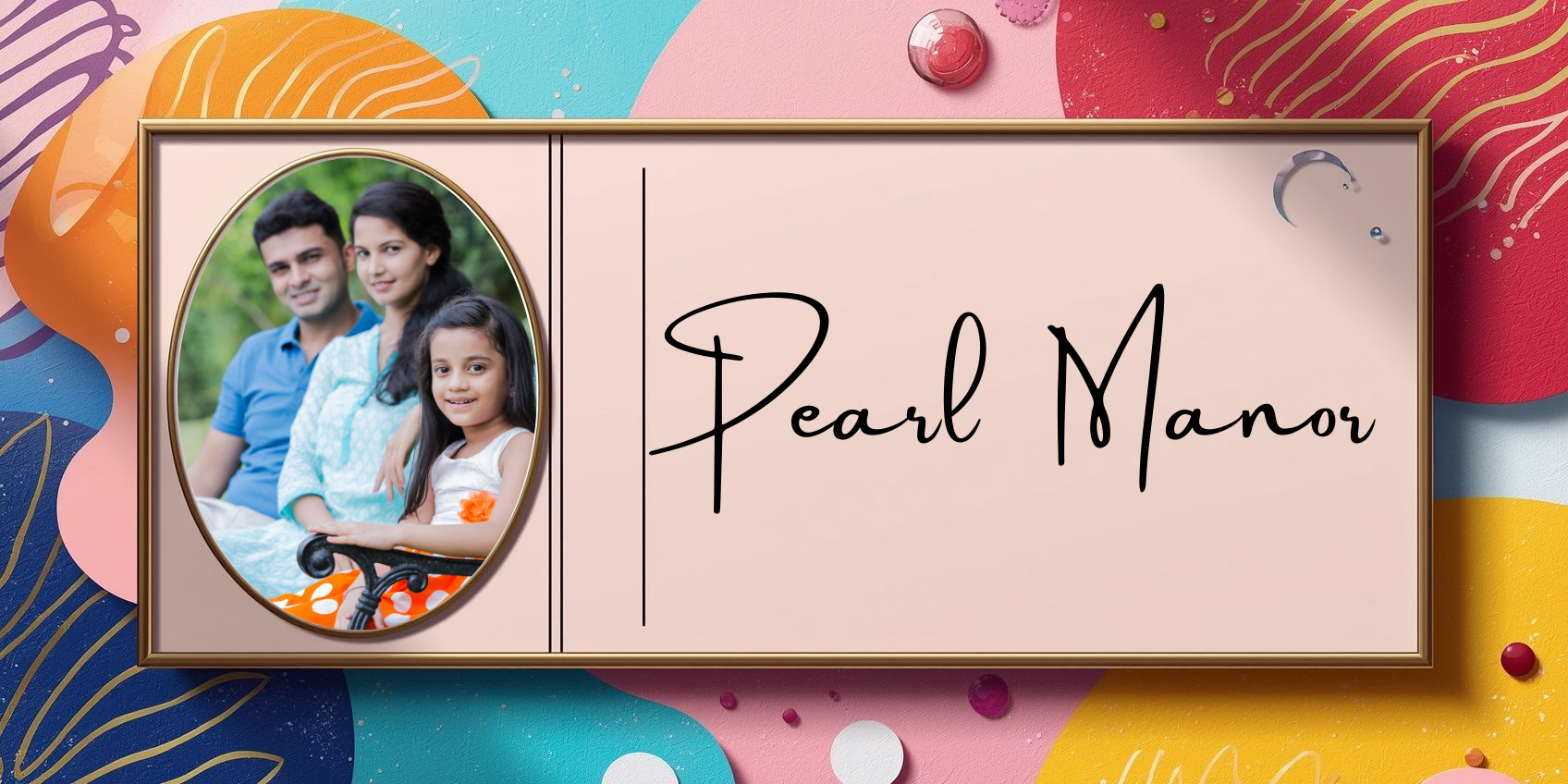 Customised Name Plate with Name & Image | 28×17 cm Laminated Plastic | Ideal for Home, Room, Door, Office