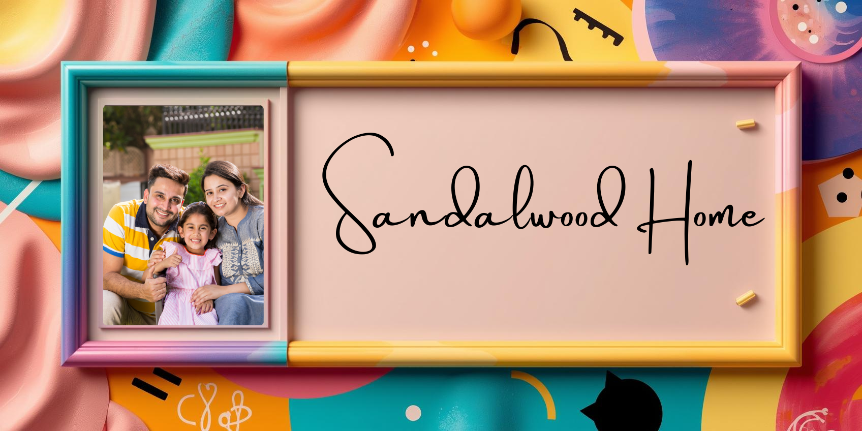 Customised Name Plate with Name & Image | 28×17 cm Laminated Plastic | Ideal for Home, Room, Door, Office