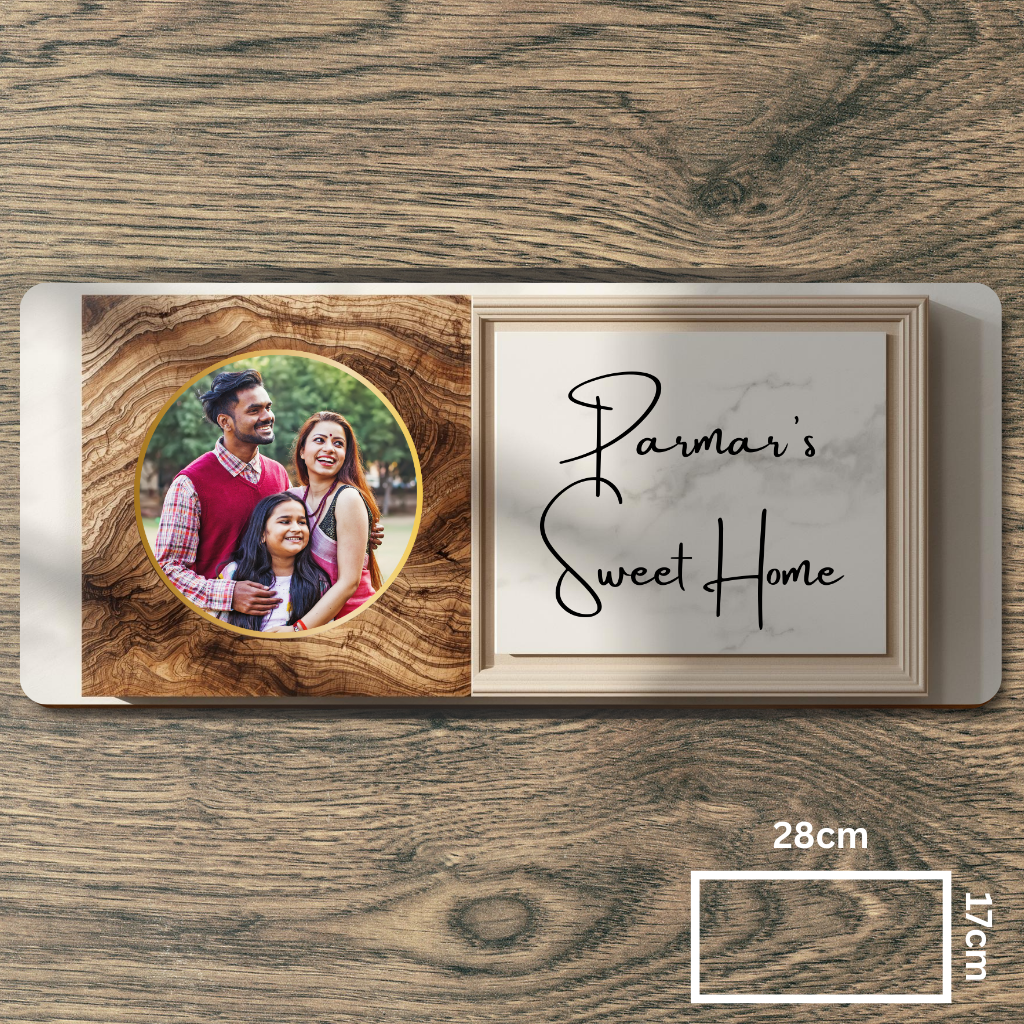 Customised Name Plate with Name & Image | 28×17 cm Laminated Plastic | Ideal for Home, Room, Door, Office