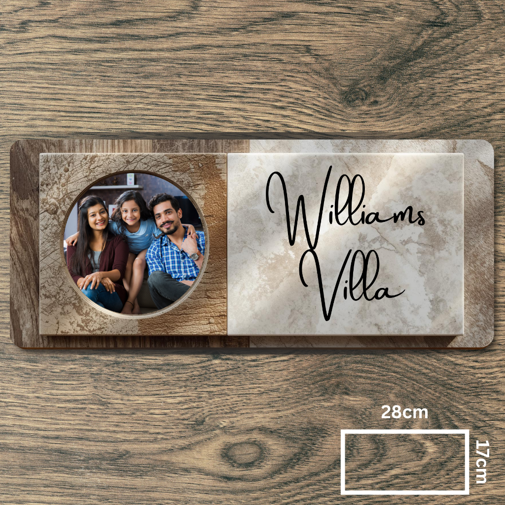 Customised Name Plate with Name & Image | 28×17 cm Laminated Plastic | Ideal for Home, Room, Door, Office