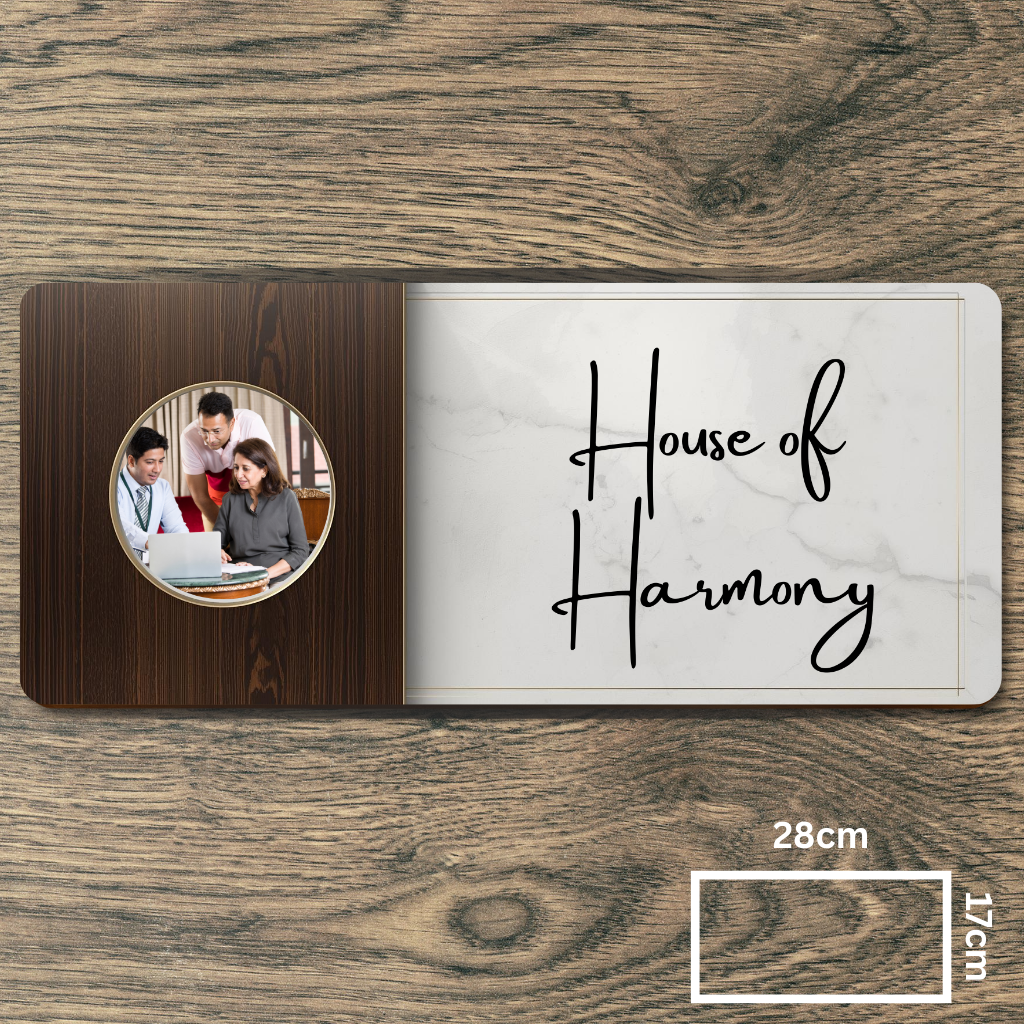 Customised Name Plate with Name & Image | 28×17 cm Laminated Plastic | Ideal for Home, Room, Door, Office