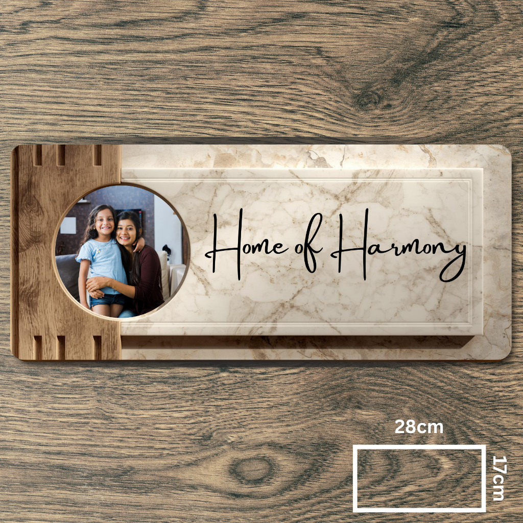 Customised Name Plate with Name & Image | 28×17 cm Laminated Plastic | Ideal for Home, Room, Door, Office