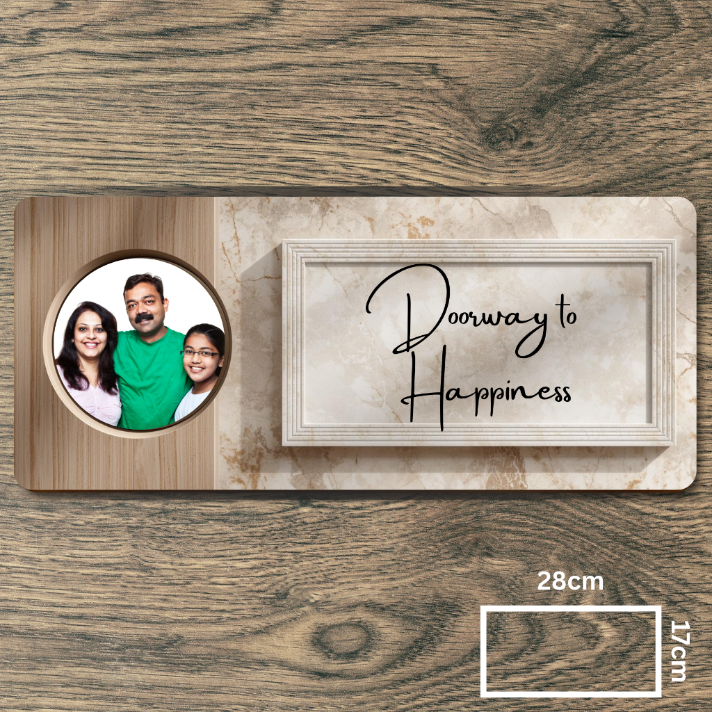Customised Name Plate with Name & Image | 28×17 cm Laminated Plastic | Ideal for Home, Room, Door, Office