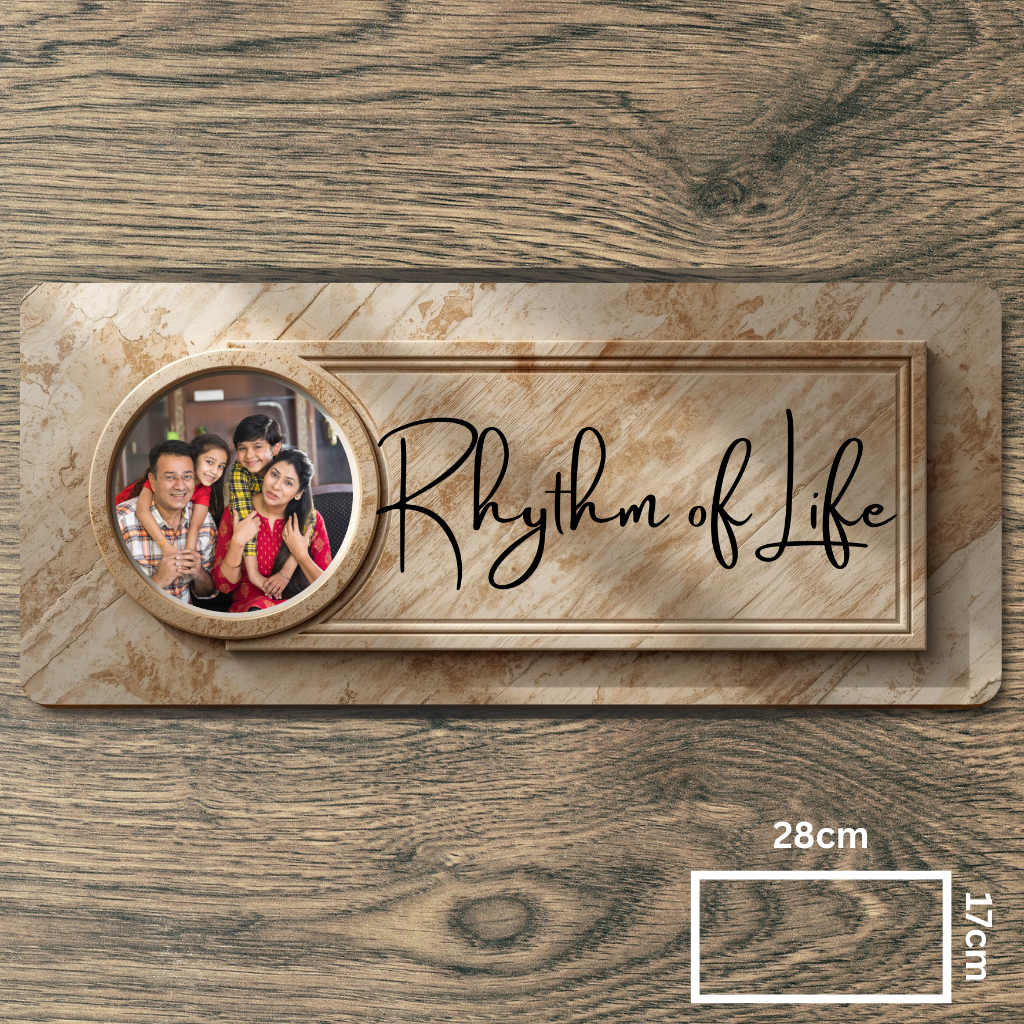 Customised Name Plate with Name & Image | 28×17 cm Laminated Plastic | Ideal for Home, Room, Door, Office