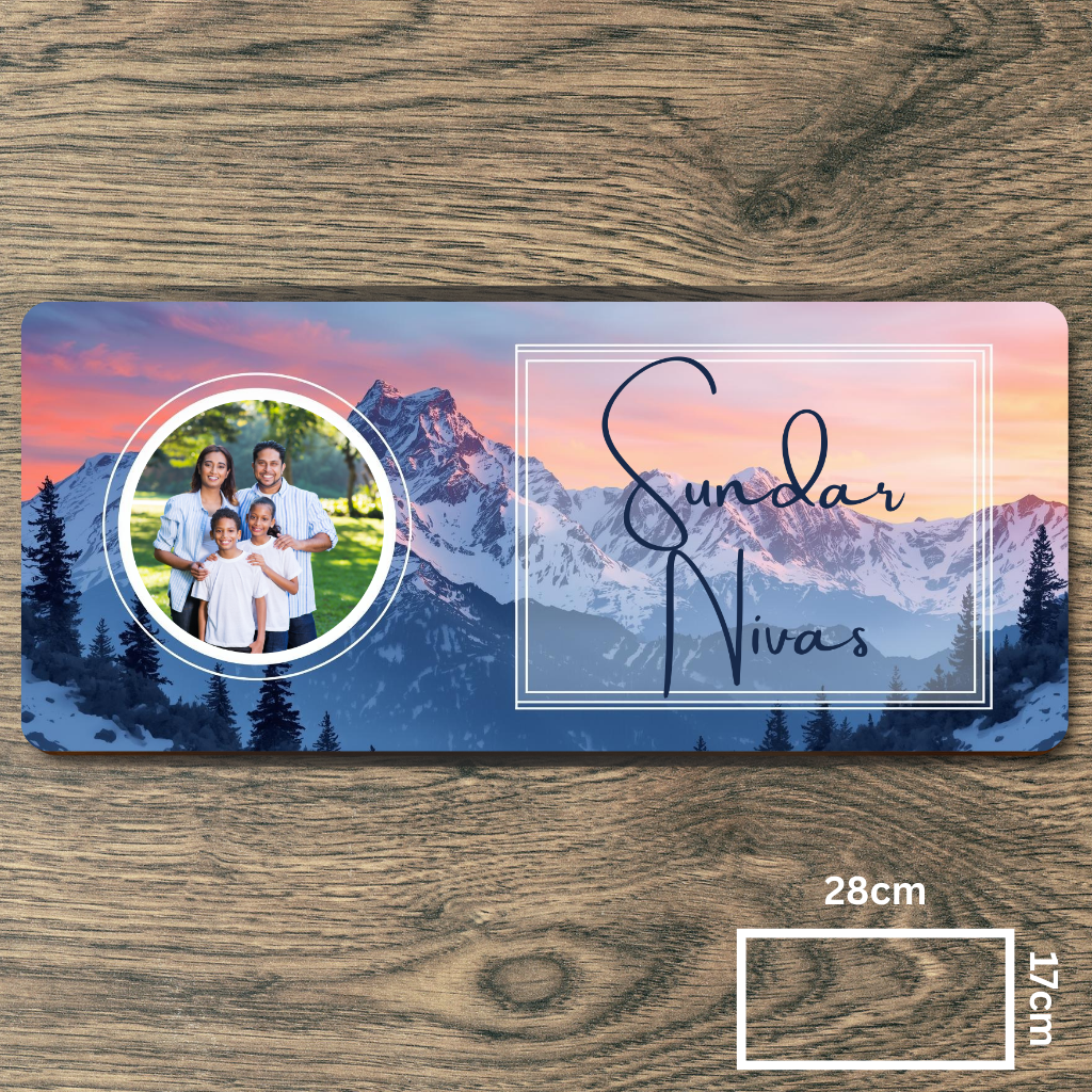 Customised Name Plate with Name & Image | 28×17 cm Laminated Plastic | Ideal for Home, Room, Door, Office
