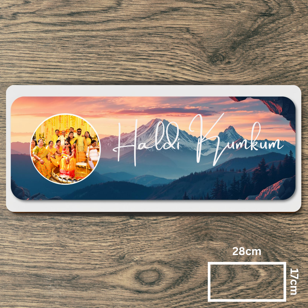 Customised Name Plate with Name & Image | 28×17 cm Laminated Plastic | Ideal for Home, Room, Door, Office