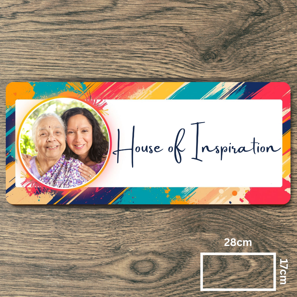 Customised Name Plate with Name & Image | 28×17 cm Laminated Plastic | Ideal for Home, Room, Door, Office