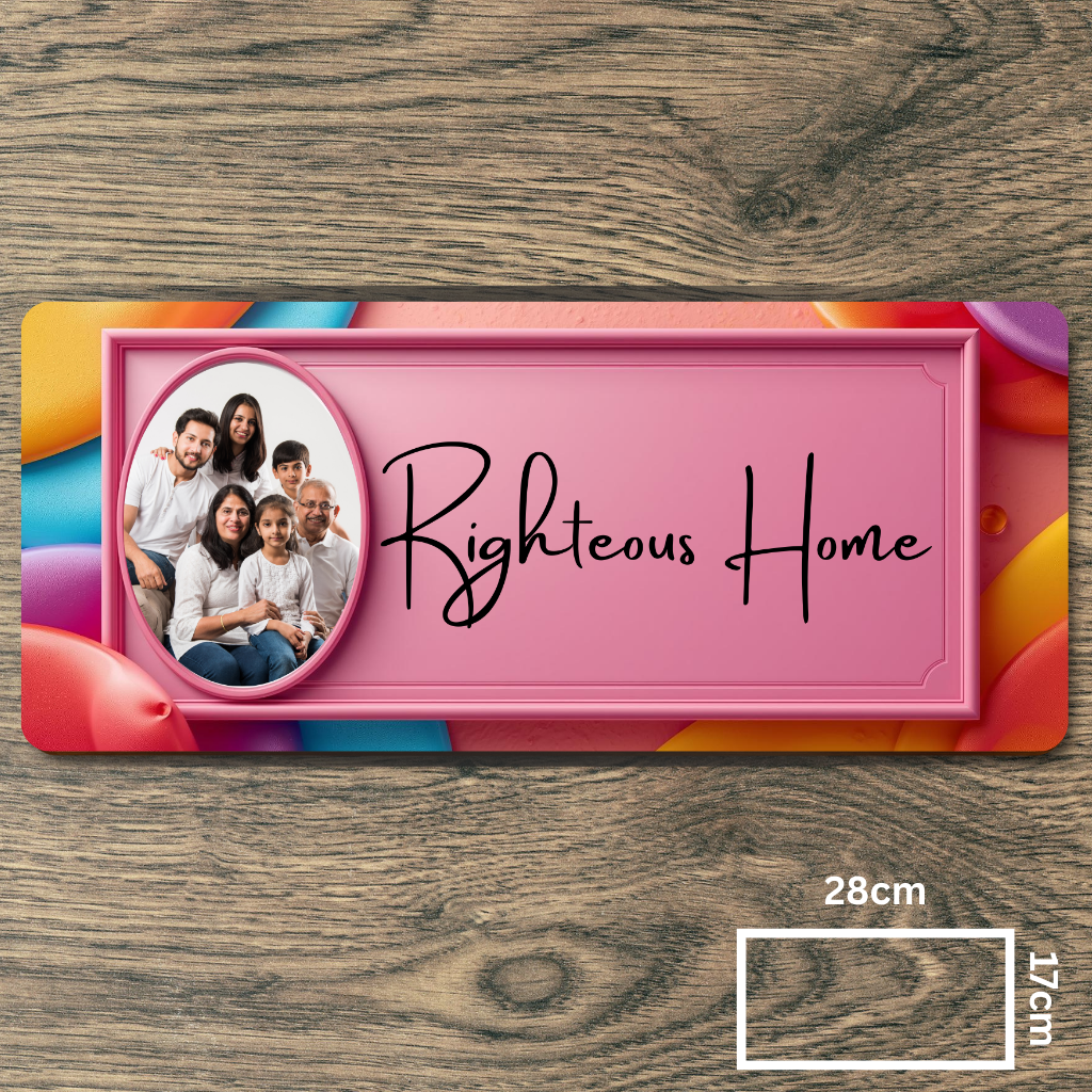 Customised Name Plate with Name & Image | 28×17 cm Laminated Plastic | Ideal for Home, Room, Door, Office